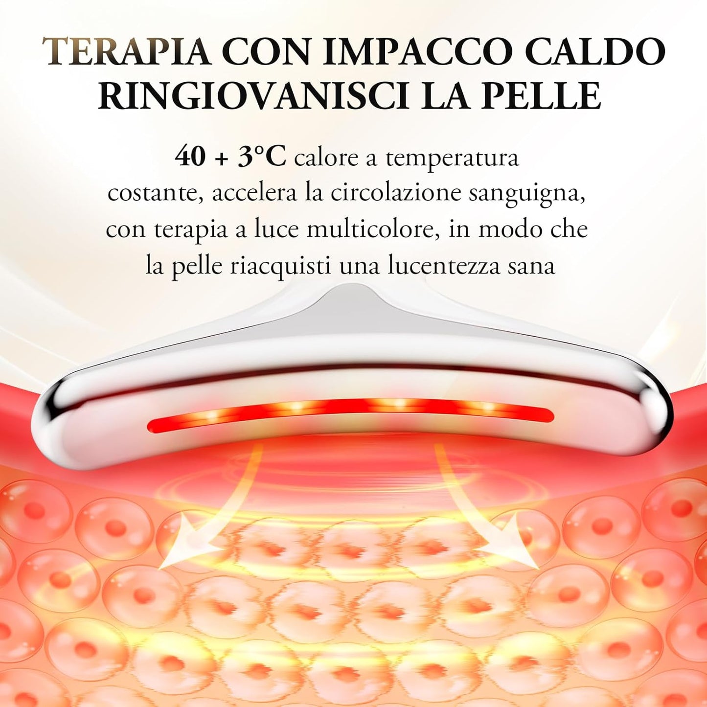Dispositivo Bellezza Antirughe – Terapia Luce e Massaggio Viso 45°C
