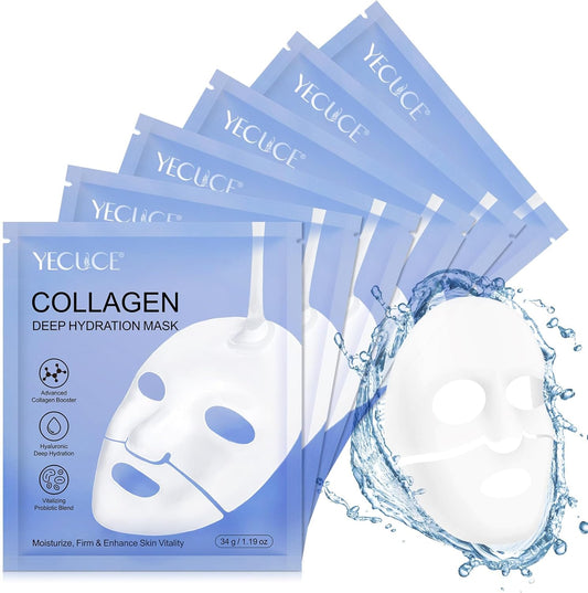 Maschera Viso al Collagene – 6 Pezzi